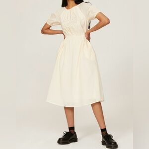 Pamela Love | Cream Embroidered Midi Dress